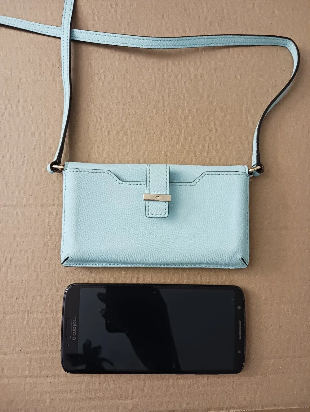 2014 Kate Spade Crossbody Wallet Wristlet IPhone Case Atoll Blue Very Good